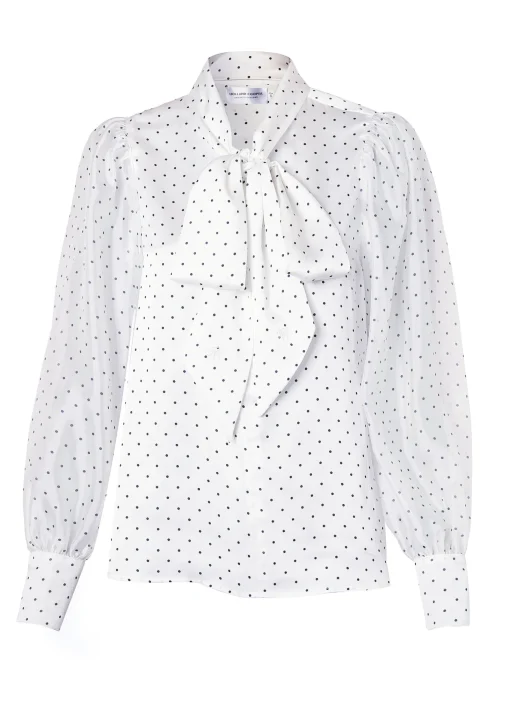 Ariella Blouse (White Polka Dot)