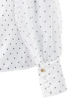 Ariella Blouse (White Polka Dot)