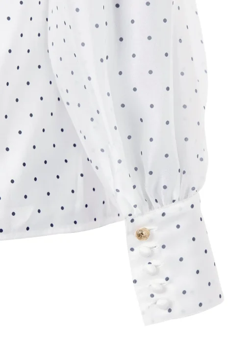 Ariella Blouse (White Polka Dot)