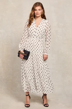Bella Tiered Maxi Dress (White Black Polka Dot)