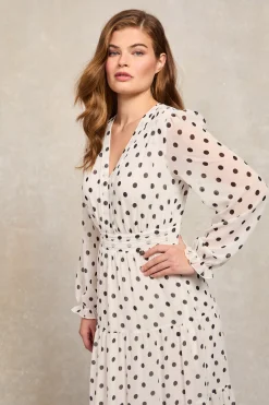 Bella Tiered Maxi Dress (White Black Polka Dot)