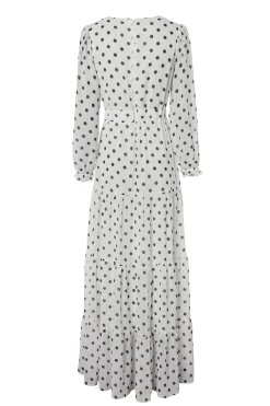 Bella Tiered Maxi Dress (White Black Polka Dot)