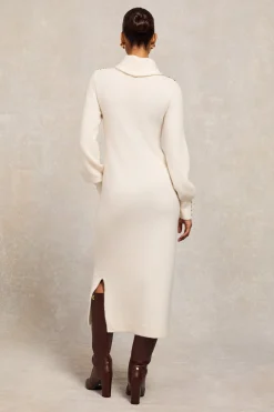 Berkeley Roll Neck Dress (Natural)