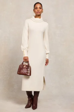 Berkeley Roll Neck Dress (Natural)