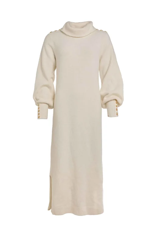 Berkeley Roll Neck Dress (Natural)