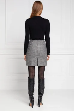 Buttoned Knit Crew Neck (Black)