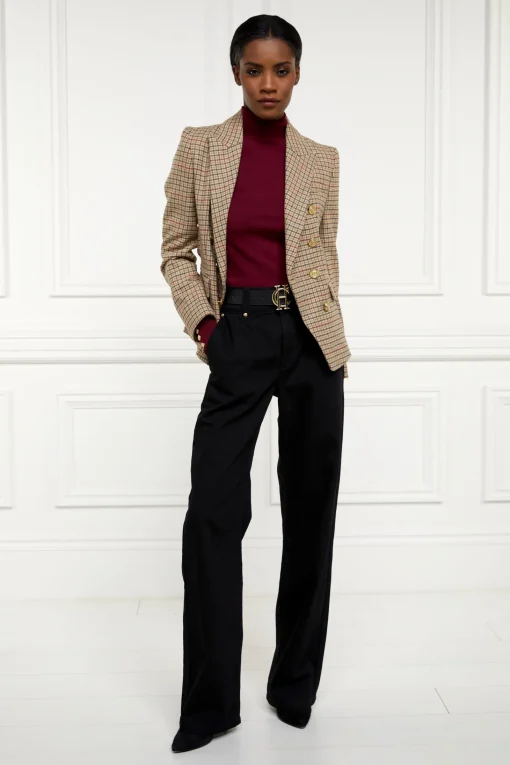 Buttoned Knit Roll Neck (Wine)