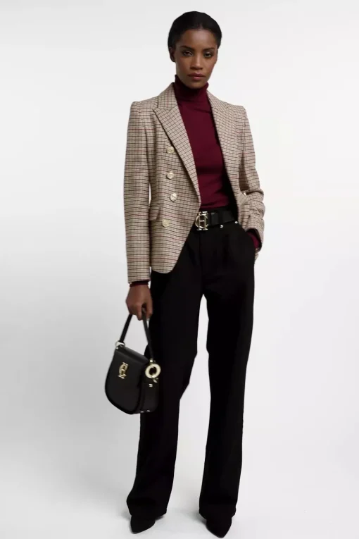 Buttoned Knit Roll Neck (Wine)