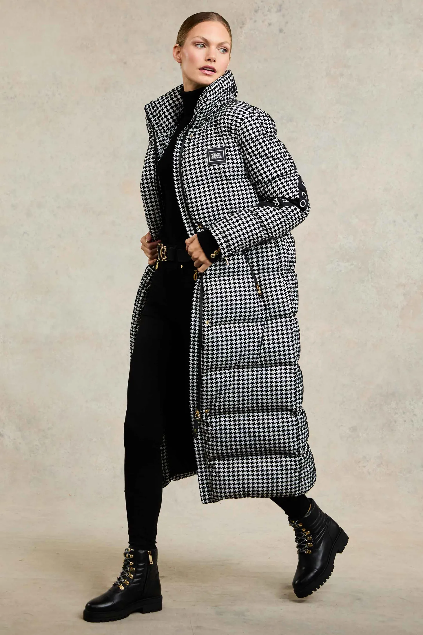 Camden Longline Coat (Houndstooth)