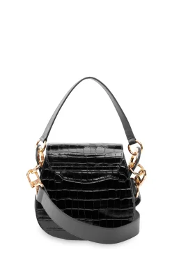 Chelsea Saddle Bag (Black Croc)