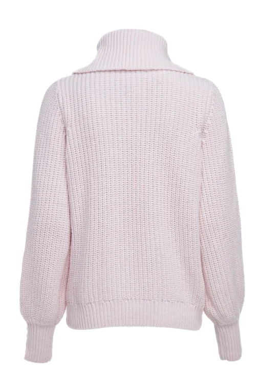 Corded Roll Neck Knit (Ice Pink)