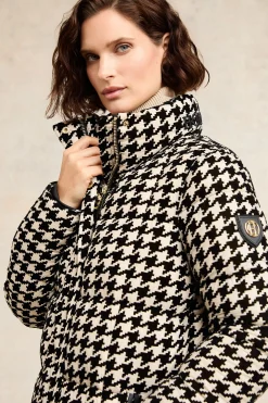 Crawford Longline Coat (Ecru Houndstooth)