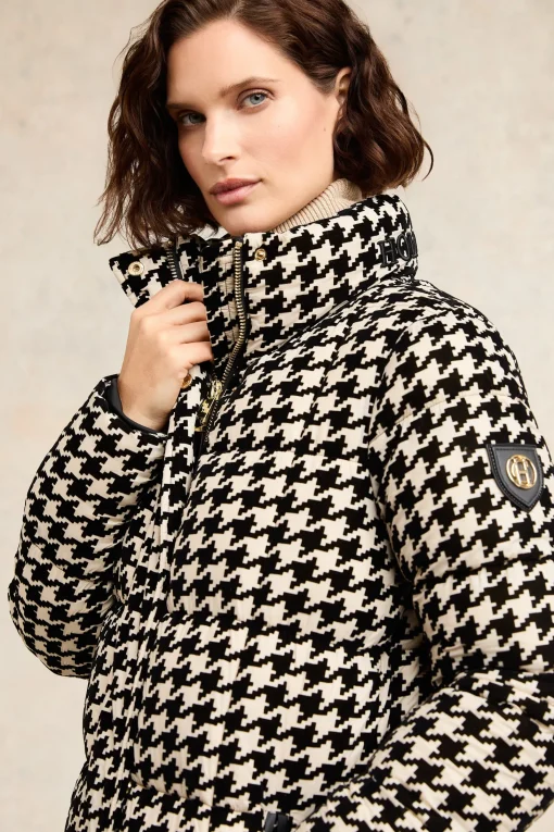 Crawford Longline Coat (Ecru Houndstooth)