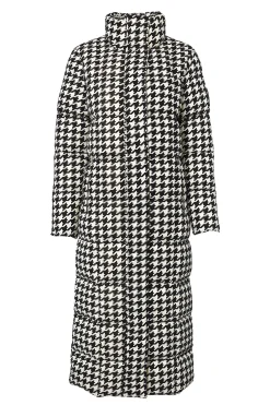 Crawford Longline Coat (Ecru Houndstooth)