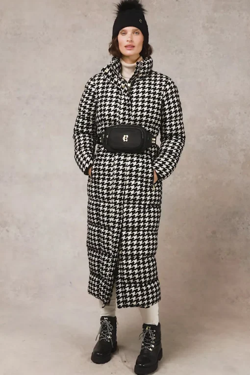Crawford Longline Coat (Ecru Houndstooth)