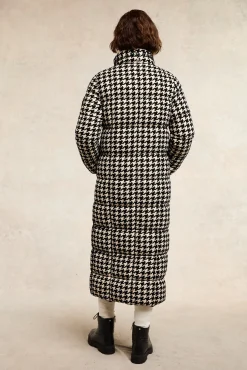 Crawford Longline Coat (Ecru Houndstooth)