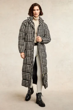 Crawford Longline Coat (Ecru Houndstooth)