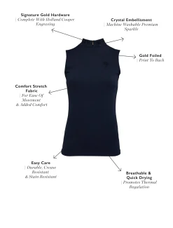 Crystal Sleeveless Base Layer (Ink Navy)