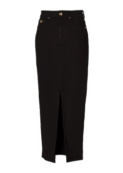 Denim Maxi Skirt (Black)