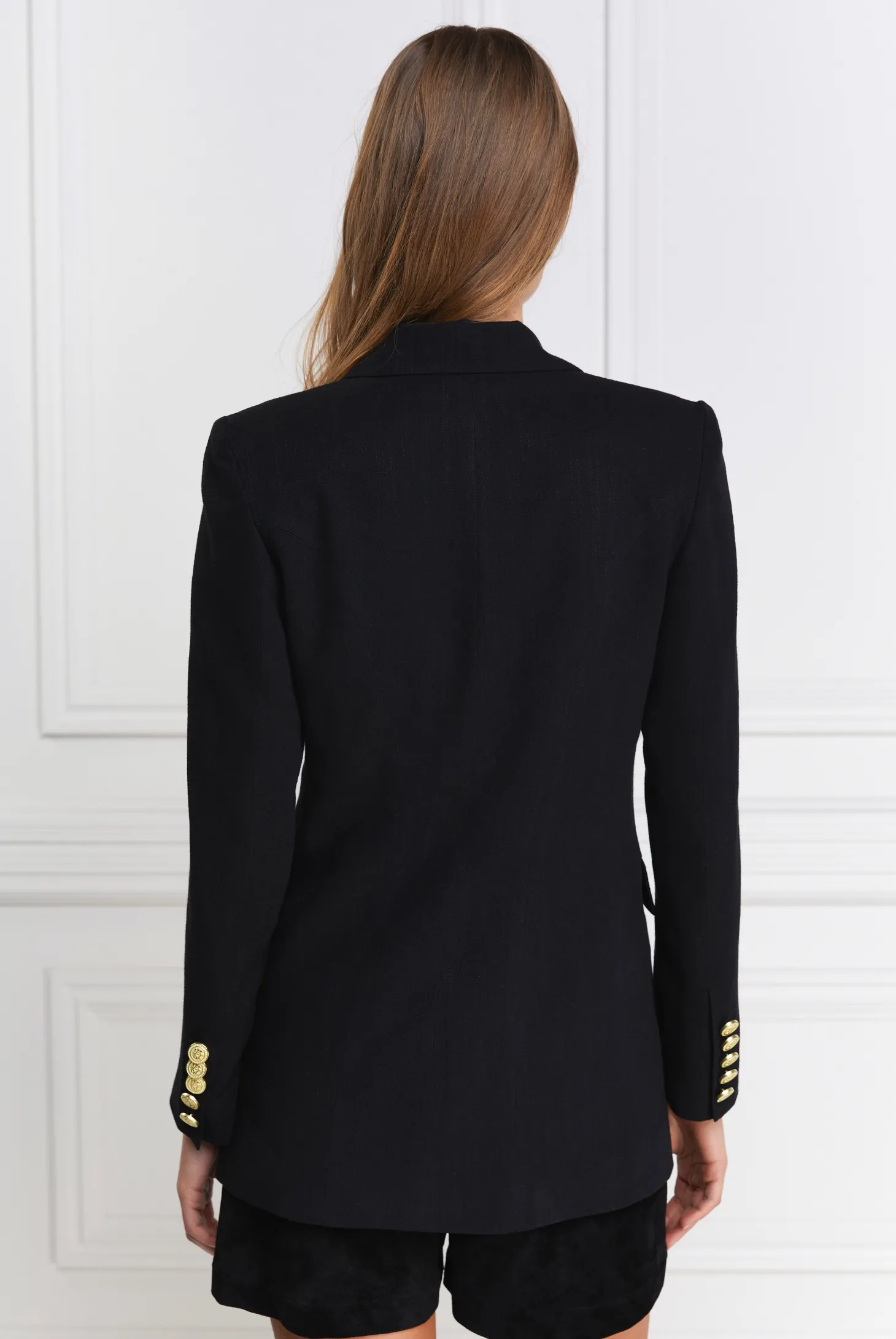 Double Breasted Blazer (Black Linen)