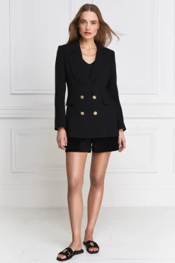 Double Breasted Blazer (Black Linen)