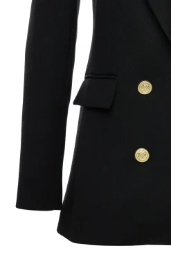 Double Breasted Blazer (Black Linen)