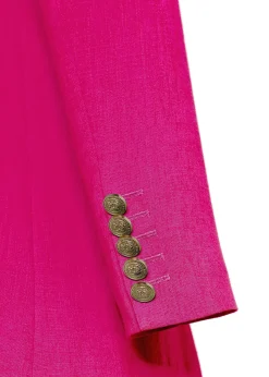 Double Breasted Blazer (Hot Pink Linen)