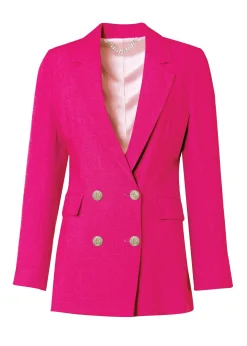 Double Breasted Blazer (Hot Pink Linen)