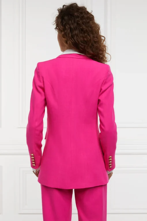 Double Breasted Blazer (Hot Pink Linen)