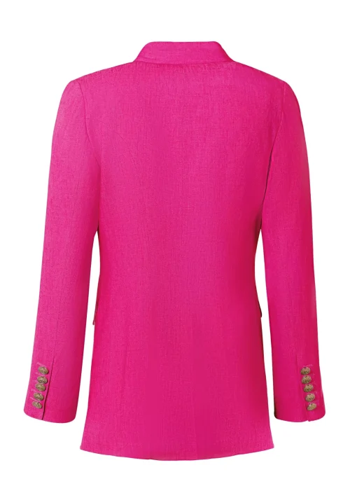 Double Breasted Blazer (Hot Pink Linen)