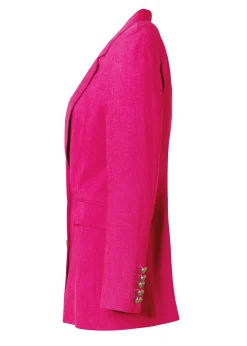 Double Breasted Blazer (Hot Pink Linen)