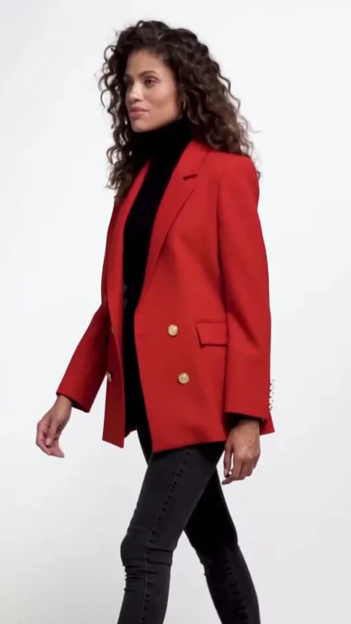 Double Breasted Blazer (Red Barathea)