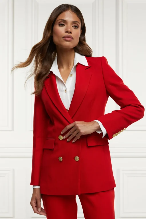 Double Breasted Blazer (Red Barathea)