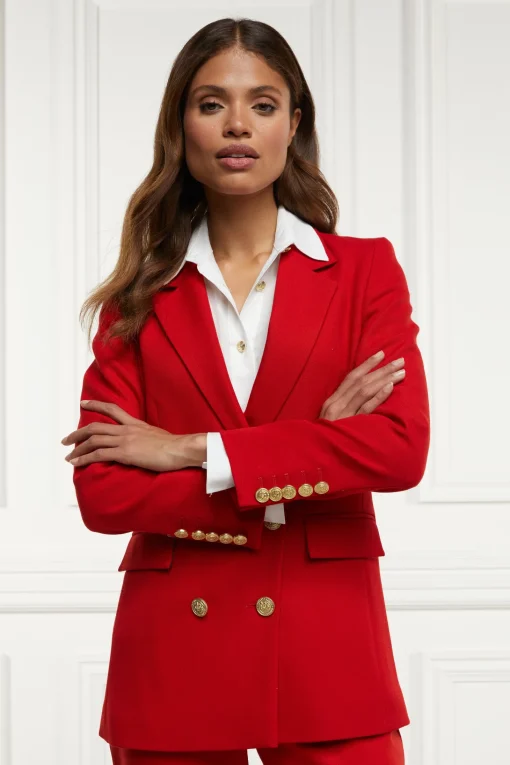 Double Breasted Blazer (Red Barathea)