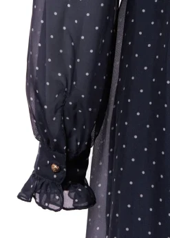 Ellisa Maxi Dress (Navy Polka Dot)