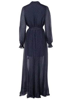 Ellisa Maxi Dress (Navy Polka Dot)