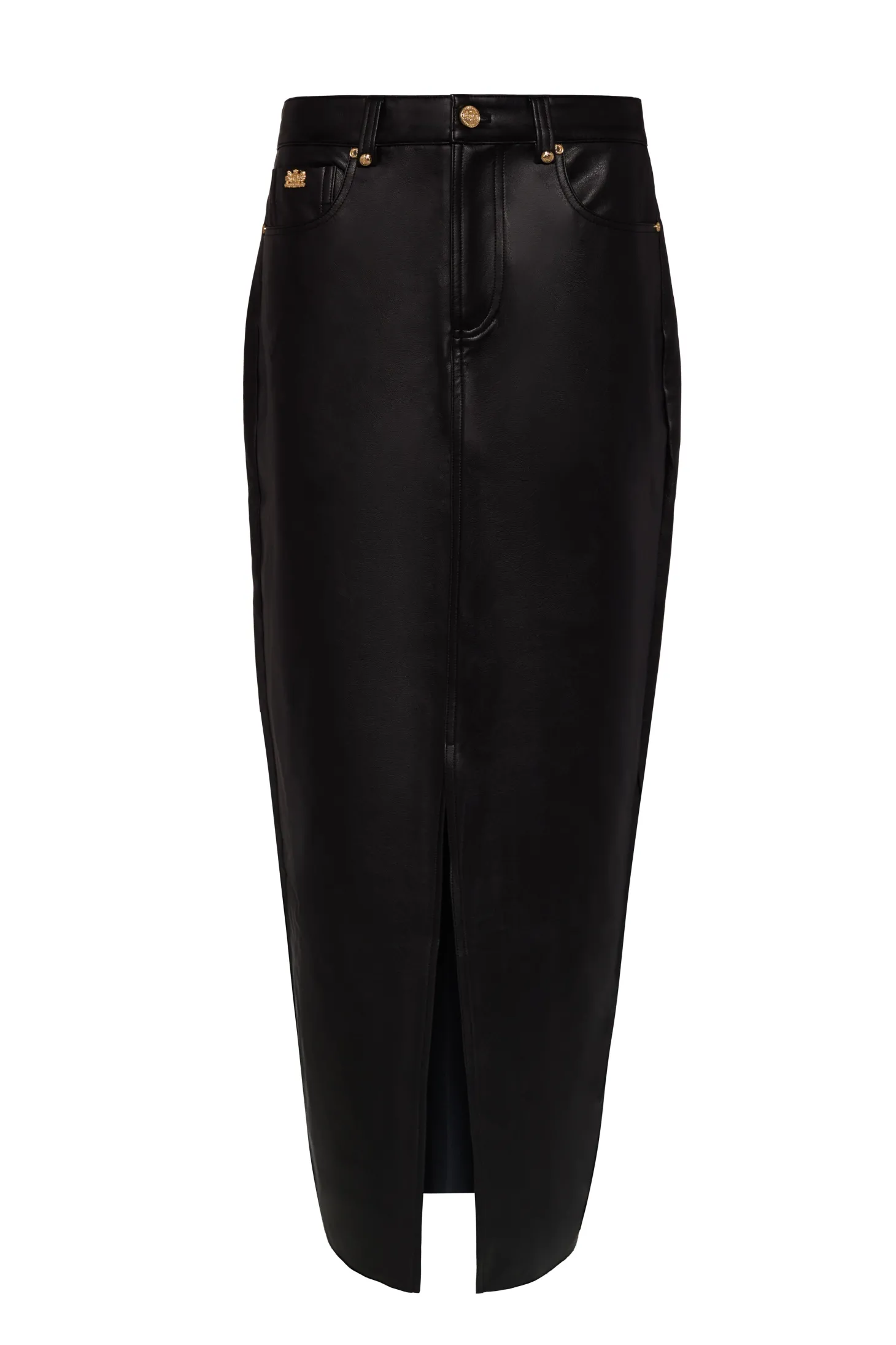Faux Leather Maxi Skirt (Black)