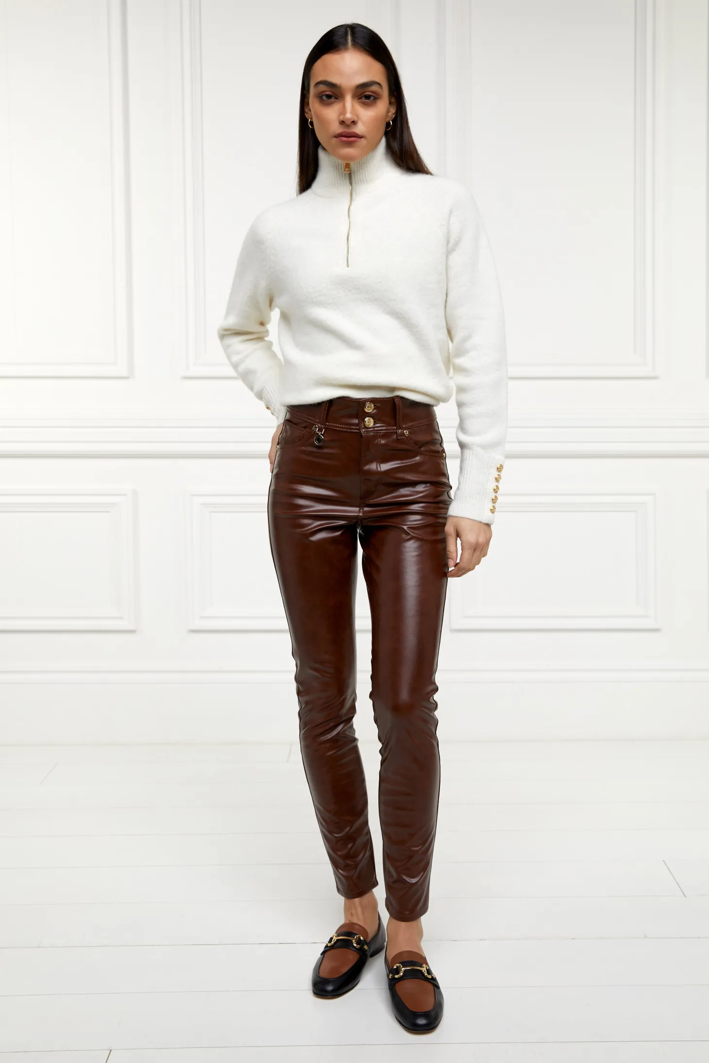 Faux Leather Skinny Jean (Burnished Tan)