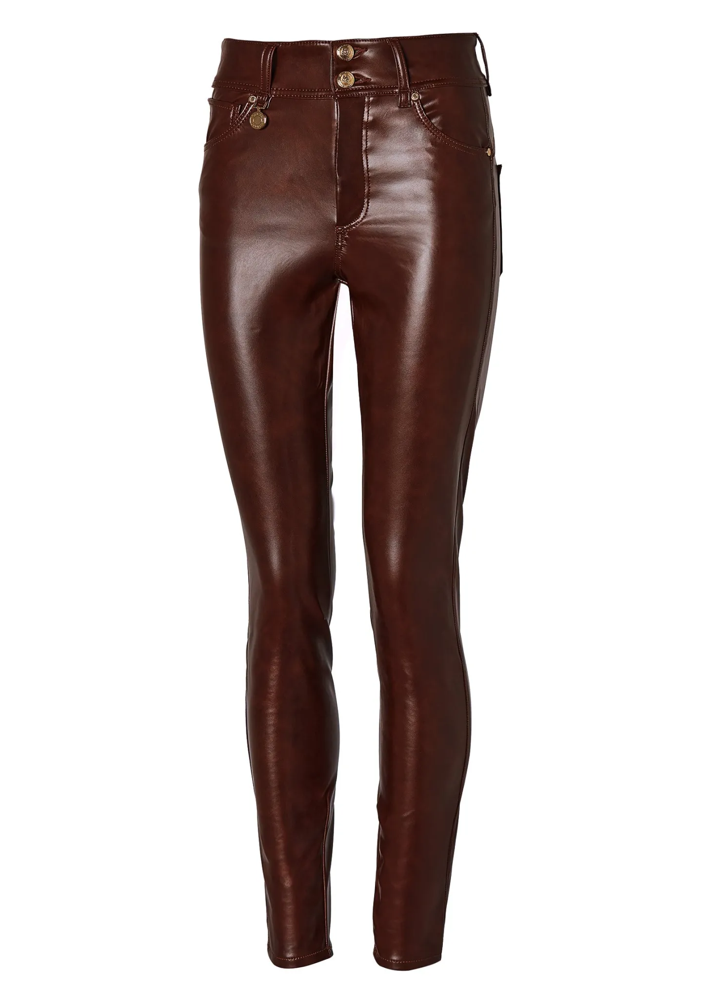 Faux Leather Skinny Jean (Burnished Tan)