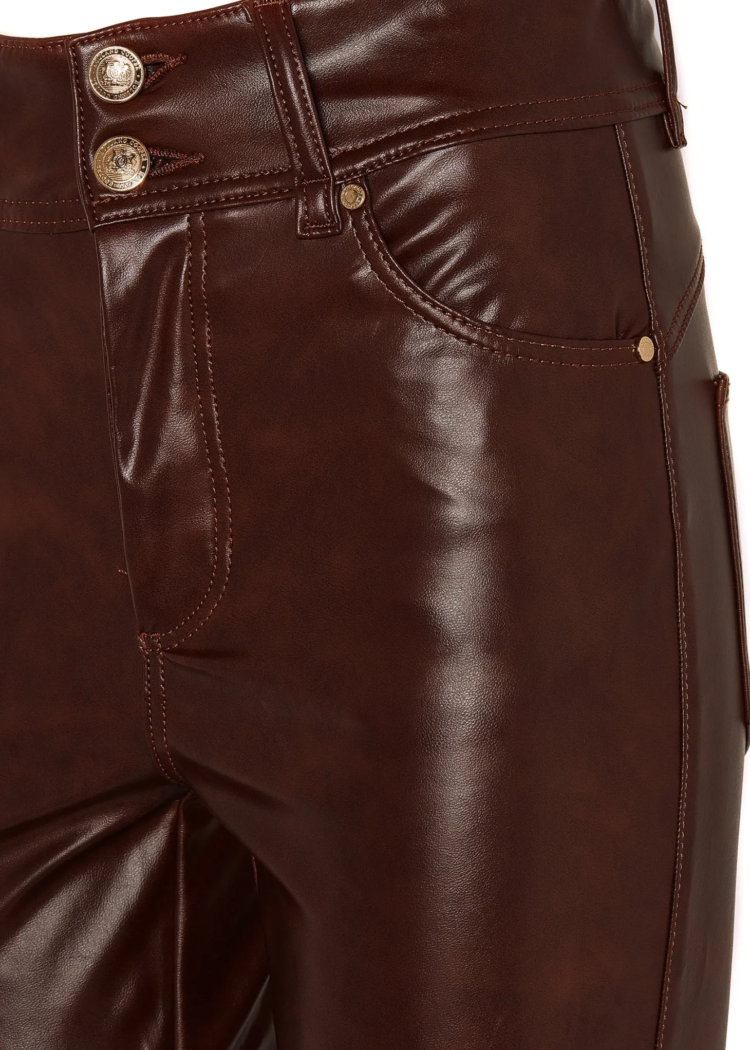 Faux Leather Skinny Jean (Burnished Tan)