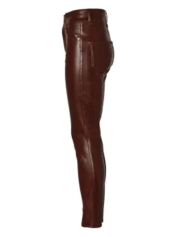 Faux Leather Skinny Jean (Burnished Tan)
