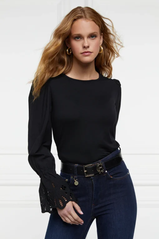 Francesca Jersey Blouse (Black)