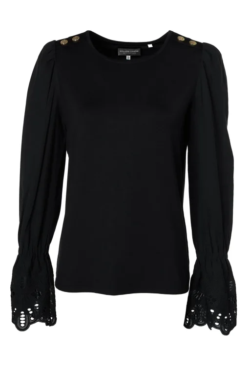 Francesca Jersey Blouse (Black)