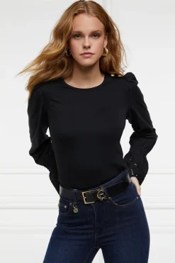 Francesca Jersey Blouse (Black)