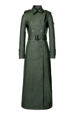 Full Length Kendal Waterproof Trench Coat (Evergreen)