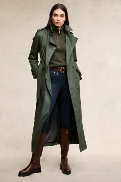 Full Length Kendal Waterproof Trench Coat (Evergreen)