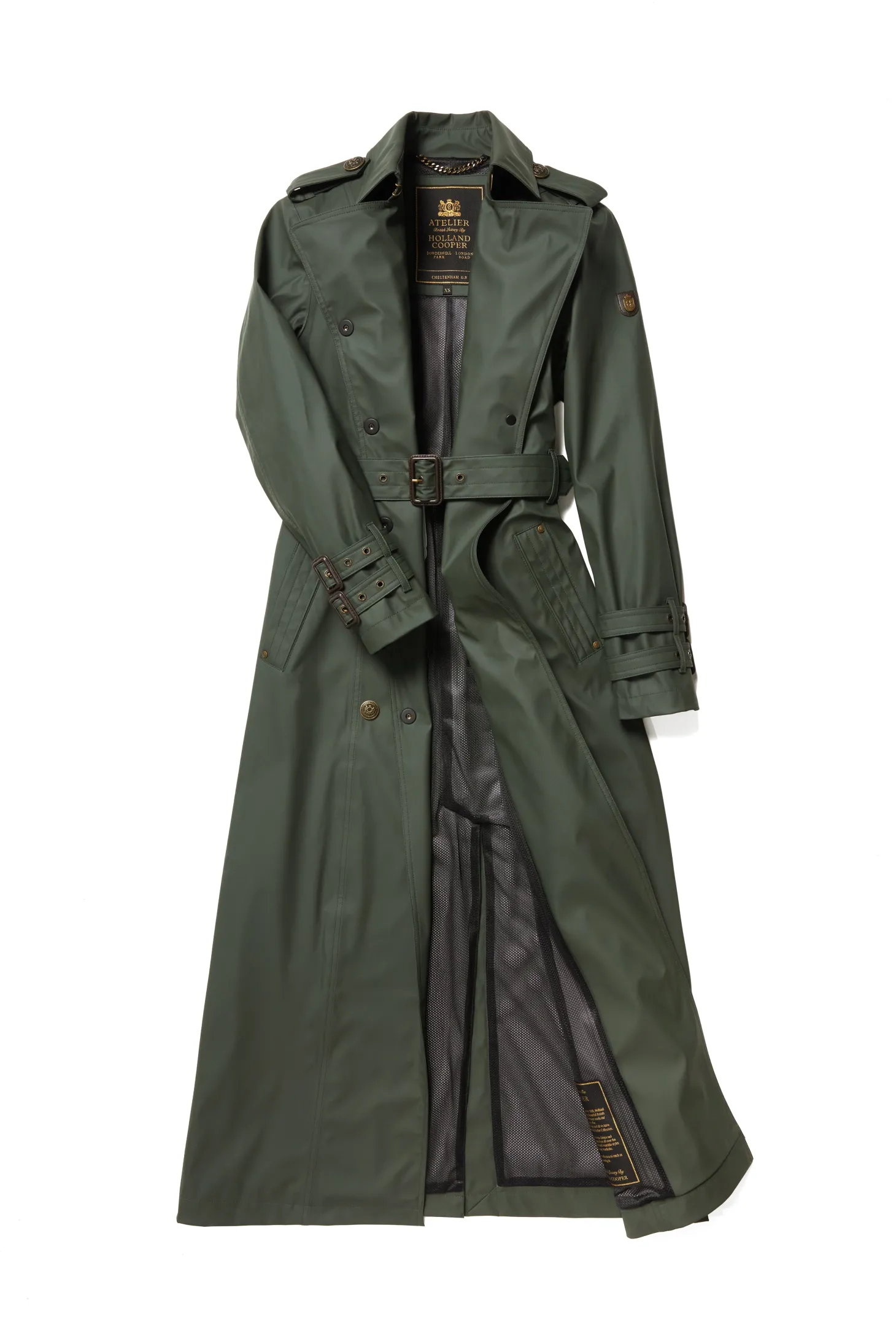 Full Length Kendal Waterproof Trench Coat (Evergreen)