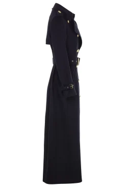 Full Length Marlborough Trench Coat (Soft Black)
