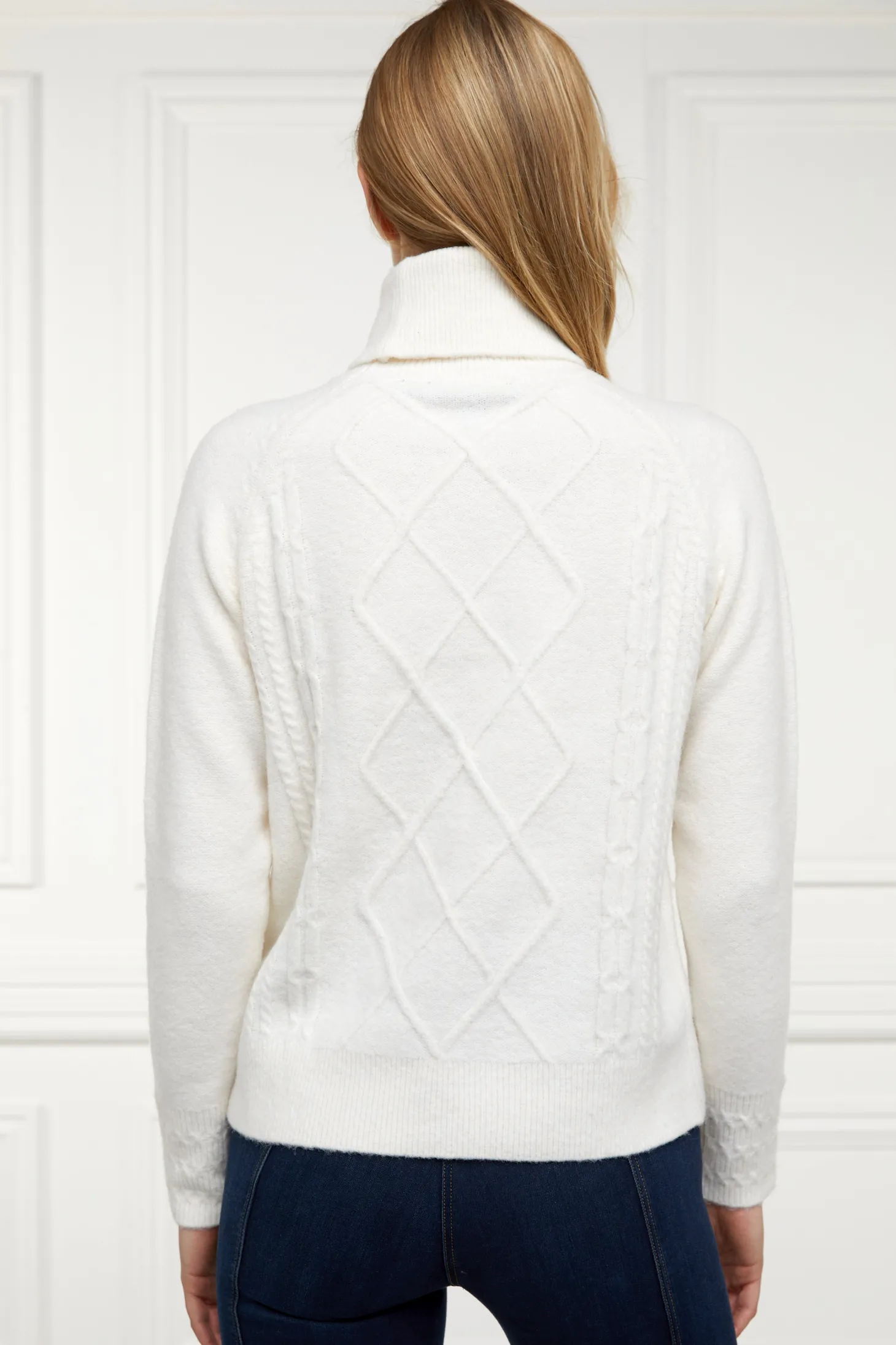 Harlow Roll Neck Knit (Ecru)