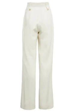 High Waisted Straight Trouser (Ivory)